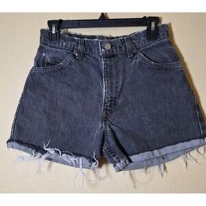 VTG 90s Levi's Jean Short Womens 30 Medium‎ 550 Relaxed Black Cut Of Denim Sz 4